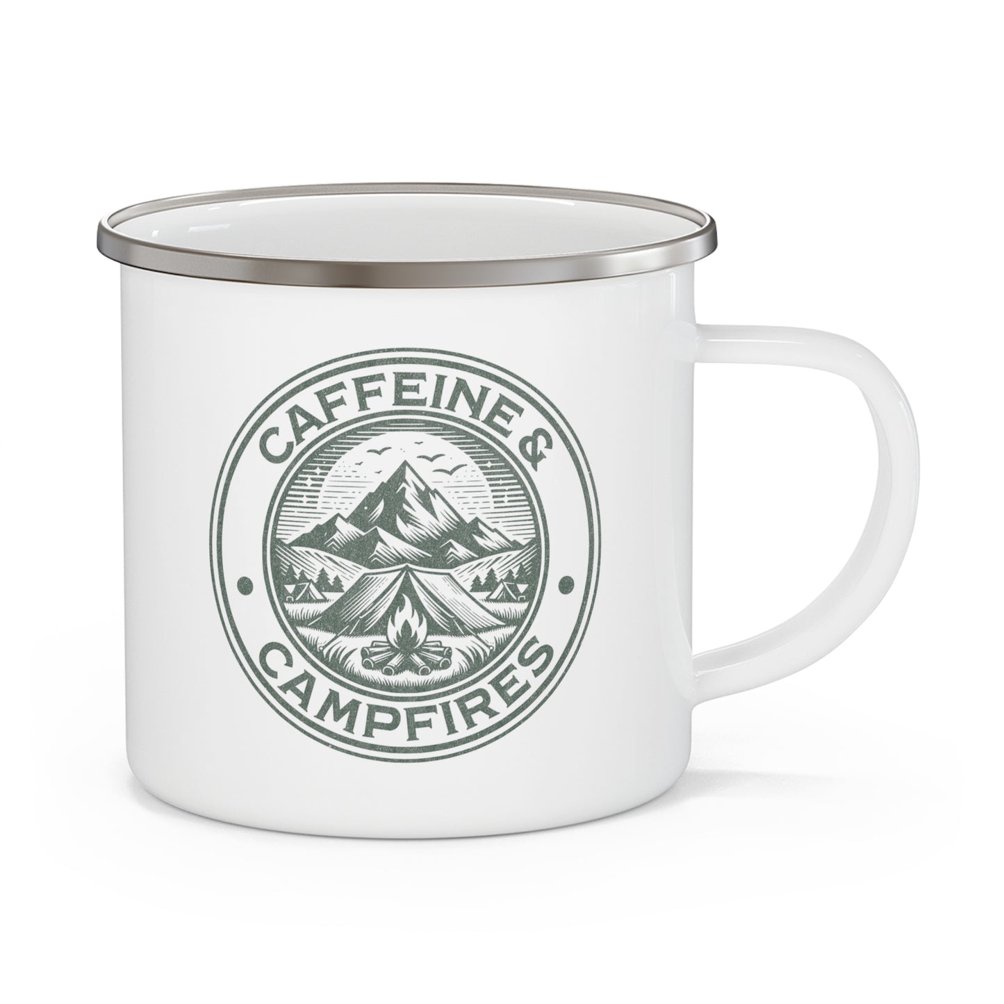 Caffeine & Campfires Enamel Camping Mug