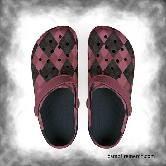 Pink and Black Argyle Camp Shoes