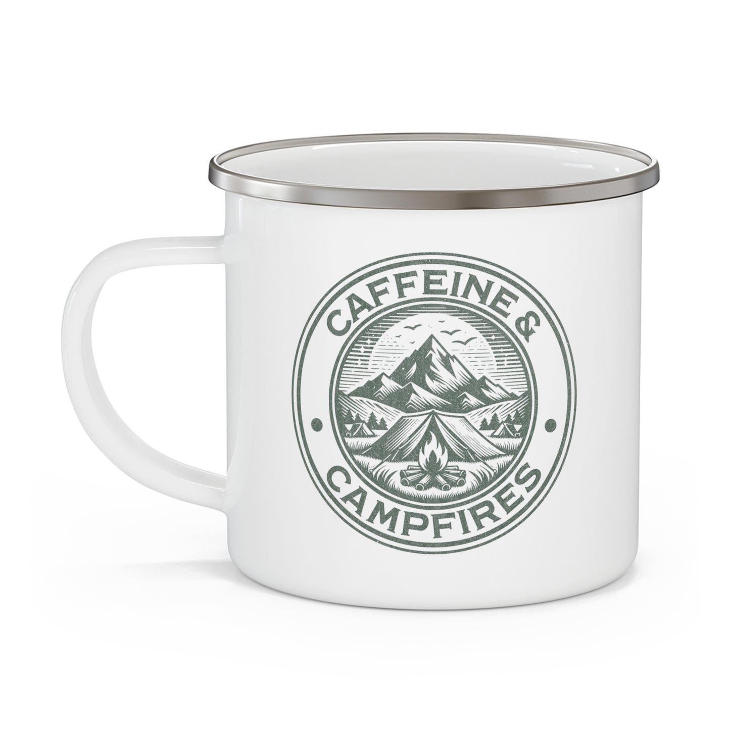 Caffeine & Campfires Enamel Camping Mug