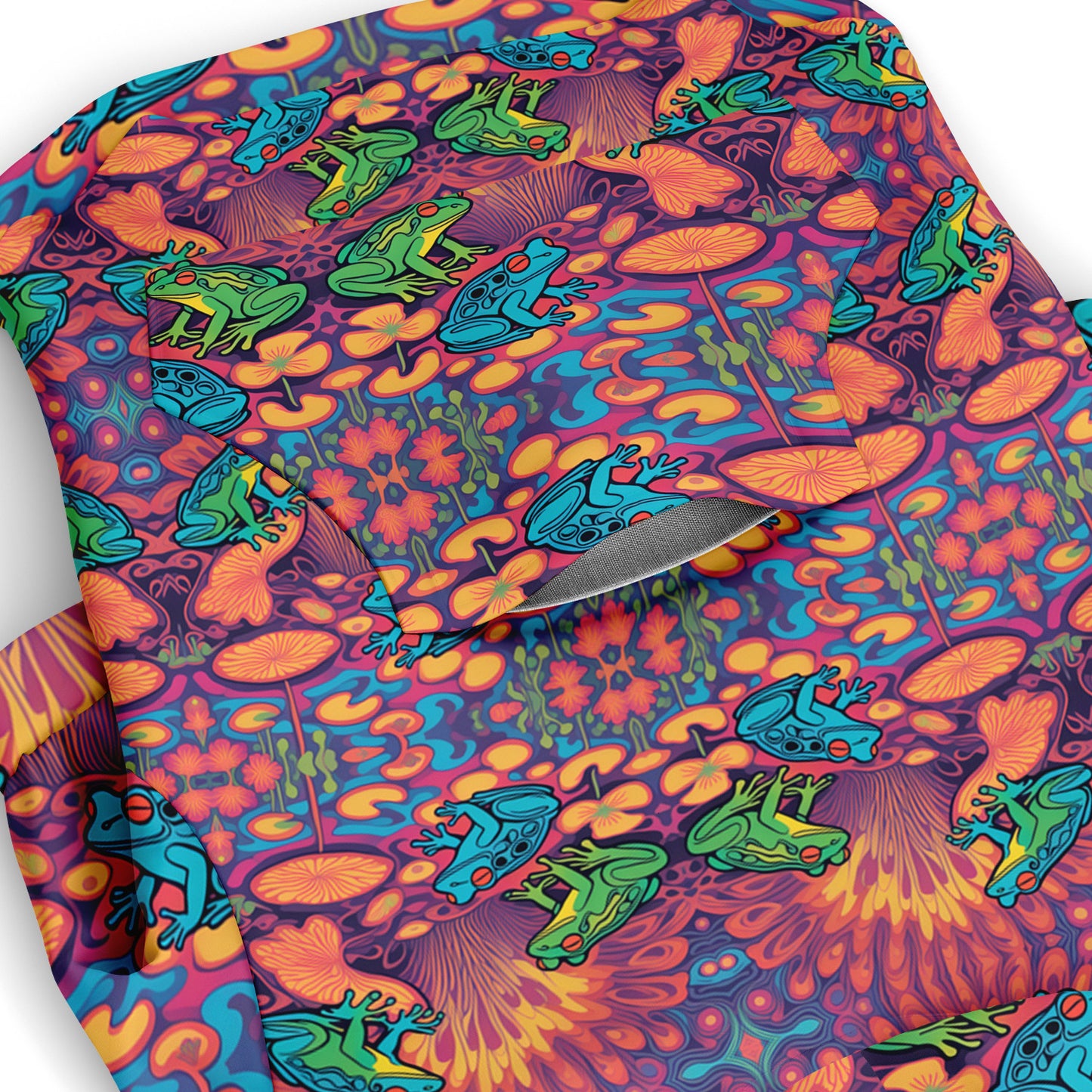 Psychedelic Frogs Dog Zip-Up Camping Hoodie