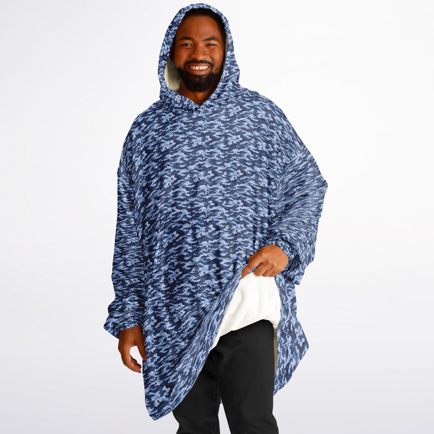 Blue Camo Oversized Hoodie